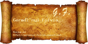 Germányi Fulvia névjegykártya